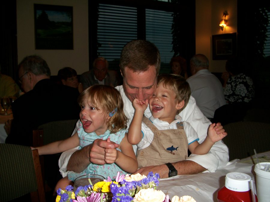 John with young Daniel and Nicole