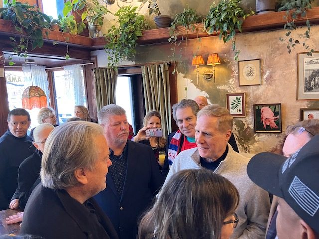 John Saletta meeting Steve Bannon at CPAC 2025