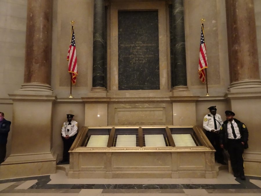 The National Archives rotunda housing the Constitution