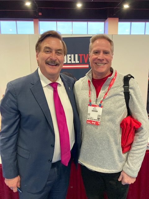 John Saletta with Mike Lindell at Lindell TV during CPAC 2025