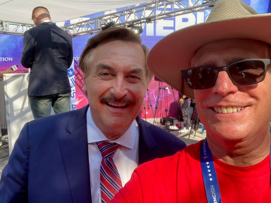 John Saletta with Mike Lindell at RNC 2024 in Milwaukee