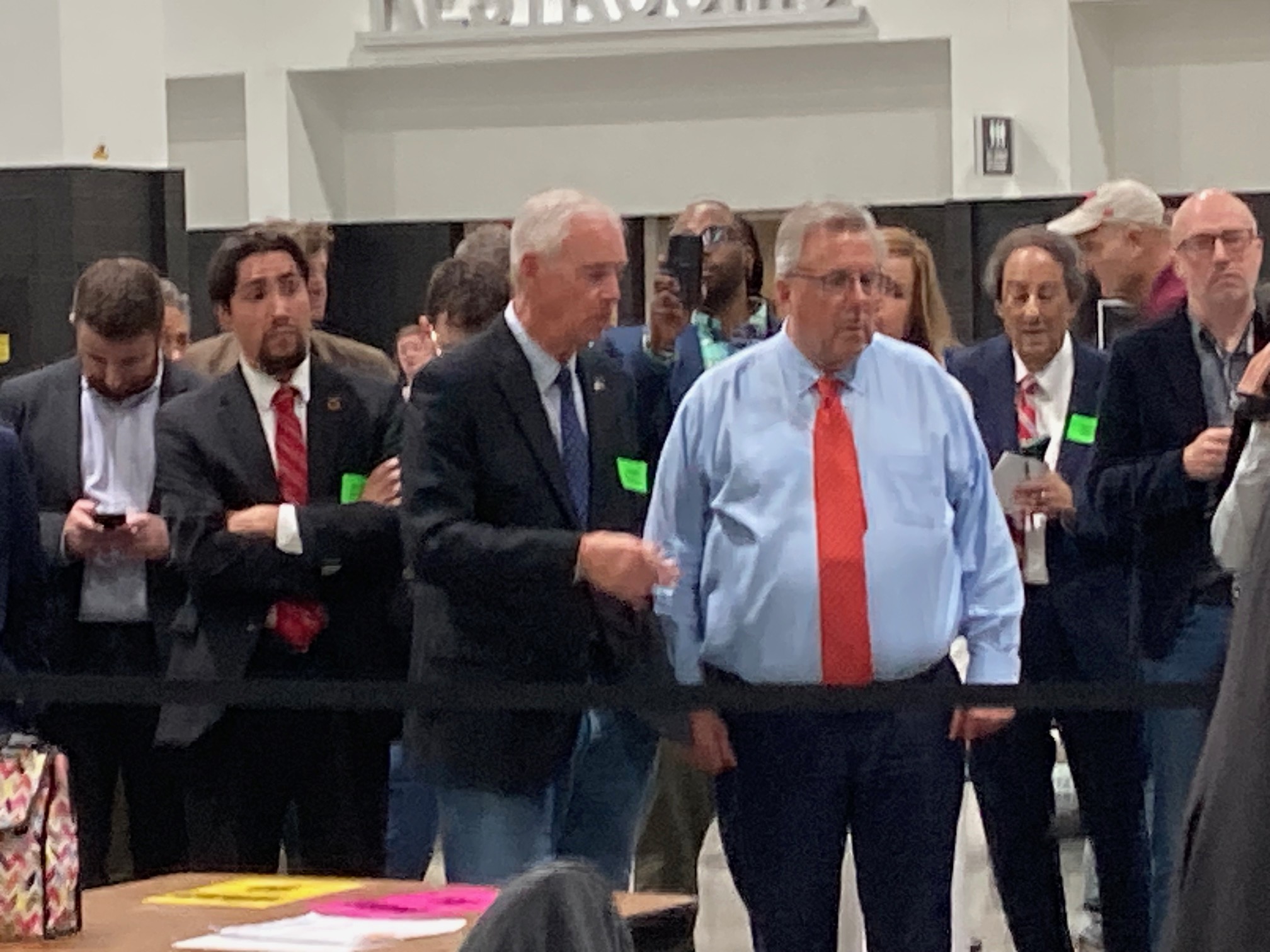 Wisconsin Senator Ron Johnson arrives at Milwaukee Central Count to compel recount based on RNLA reporting, November 2024