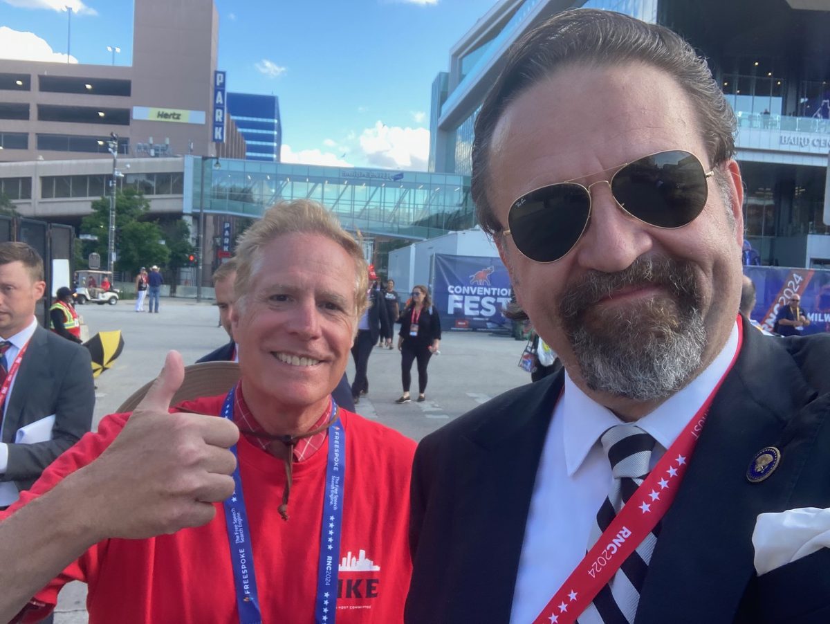 John Saletta with Sebastian Gorka at RNC Convention Fest 2024