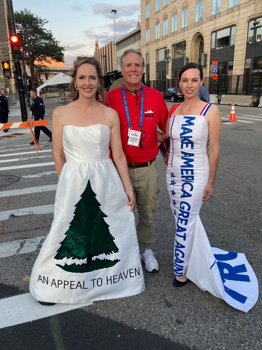 Sara Brady, John Saletta, and Idaho delegate Tammy Nichols at RNC 2024