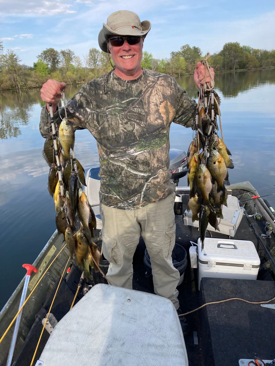 John Saletta with a day's fishing catch